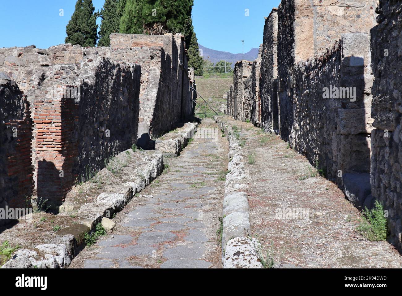 Pompeya - Vicolo di Narciso del Parco Archeologico di Pompei Foto de stock