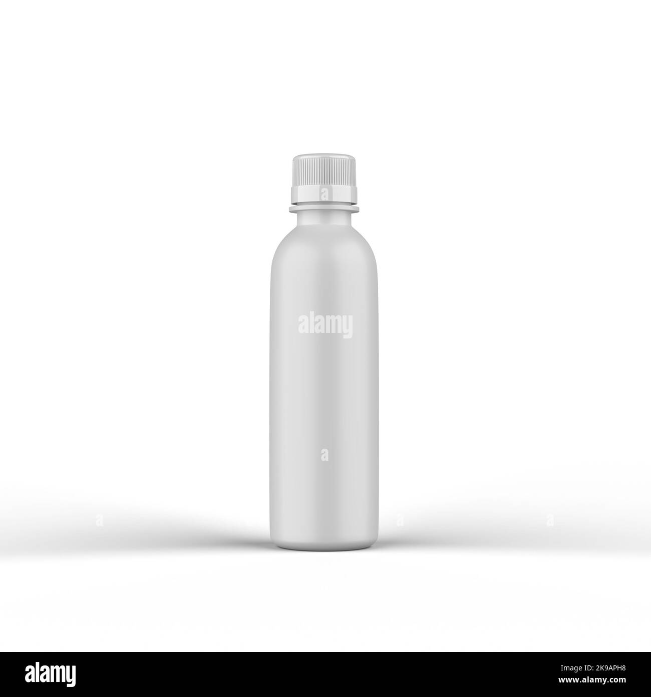 Renderizado de botellas de plástico mate 3D Foto de stock