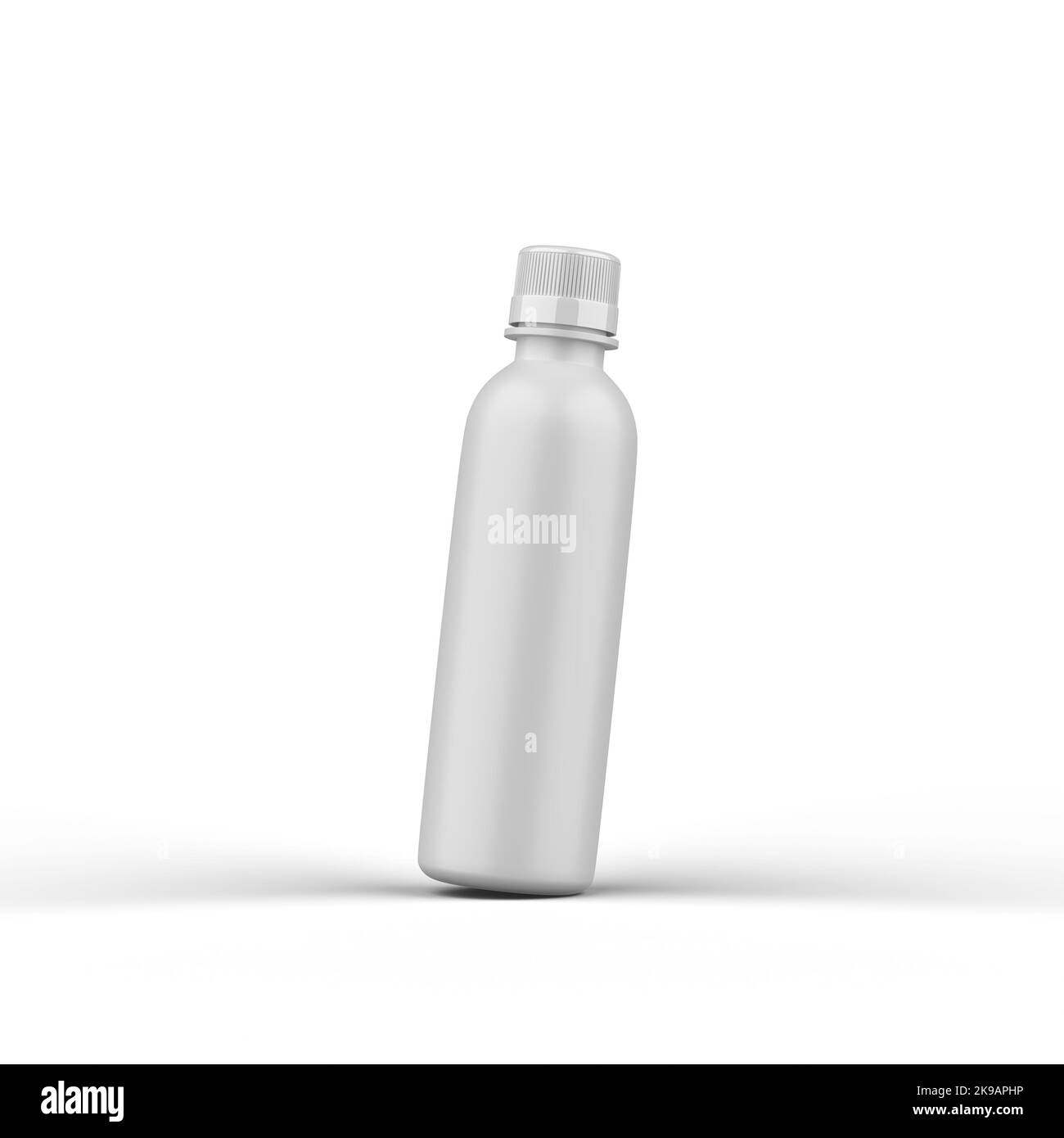 Renderizado de botellas de plástico mate 3D Foto de stock