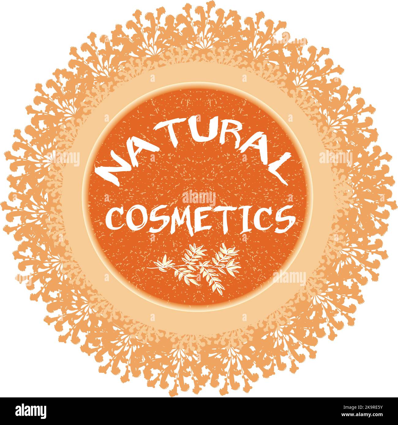 Etiqueta para productos cosméticos naturales. Distintivo de producto  orgánico. Ilustración vectorial Imagen Vector de stock - Alamy