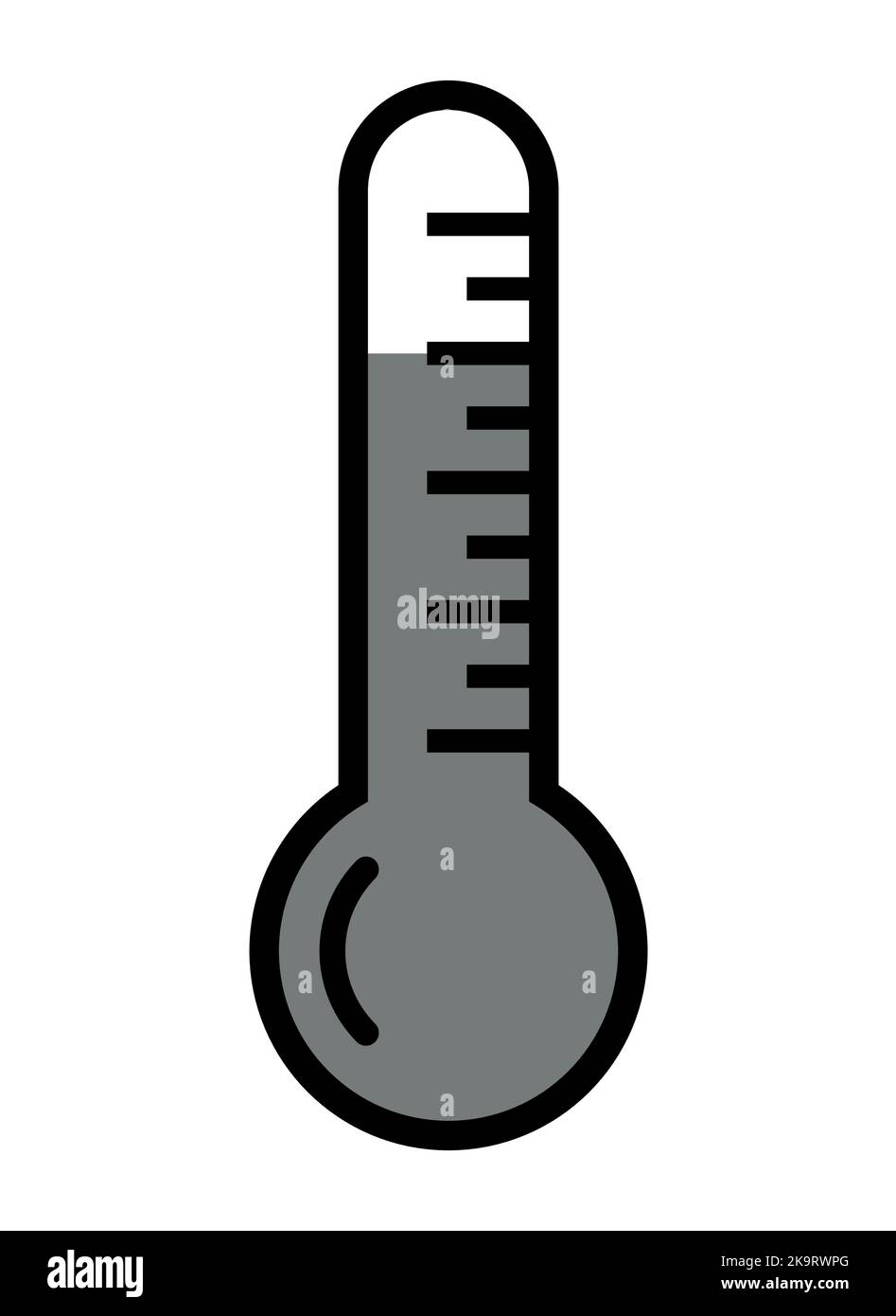 Símbolo de temperatura del termómetro caliente y frío Ilustración del Vector