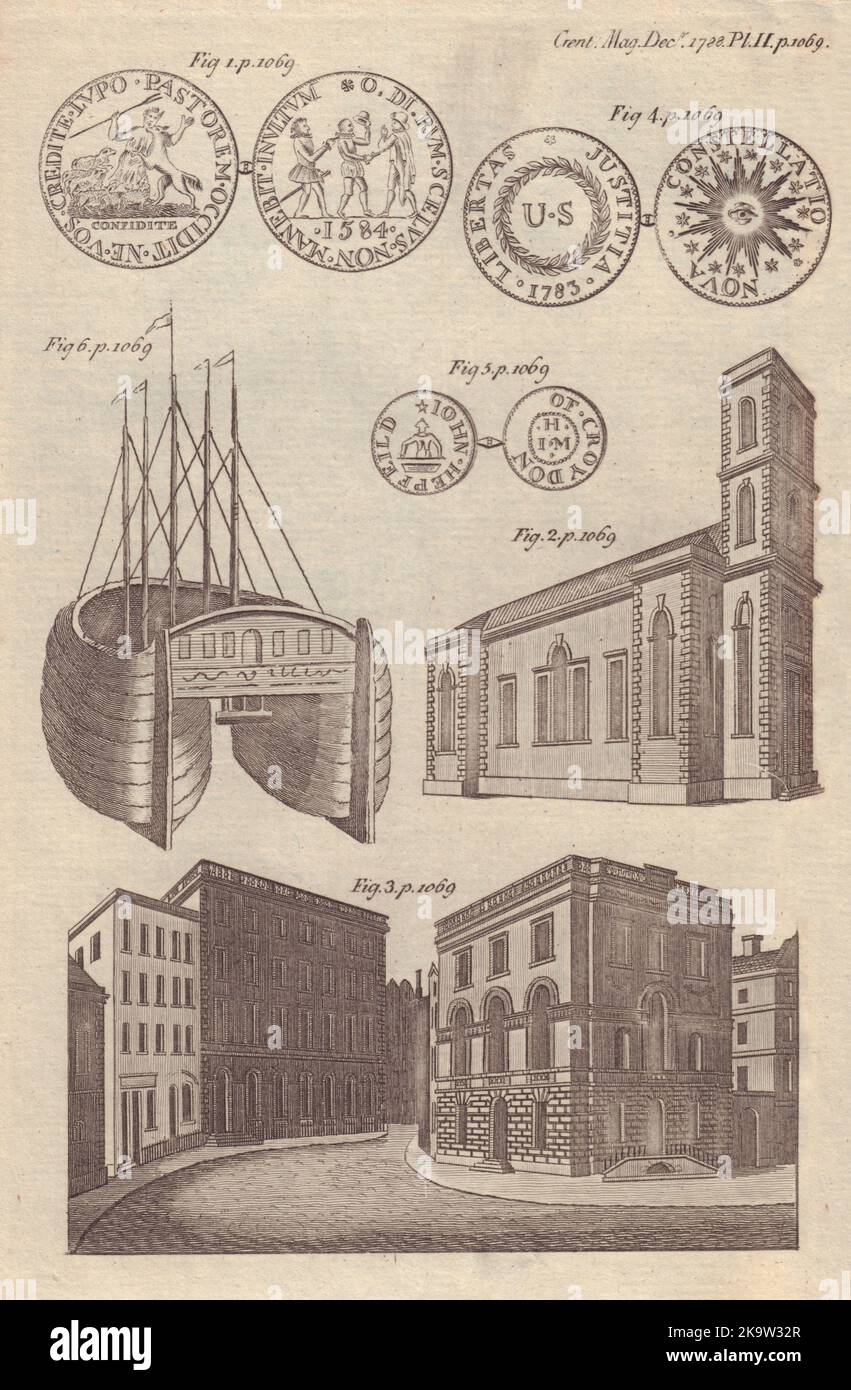 Asesinato de Guillermo de Orange. Rathfarnham Church & Castle Street, Dublín 1788 Foto de stock