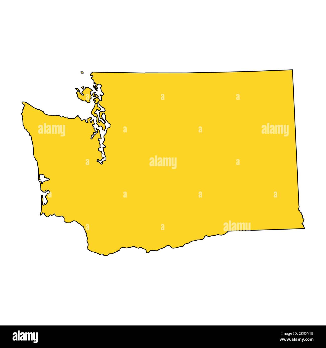 Mapa de Washington, Estados unidos de américa. Ilustración vectorial