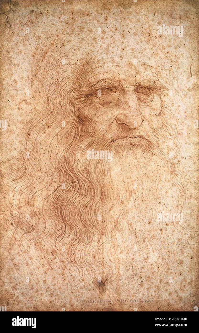 Presunto autorretrato de Leonardo (1510) de Leonardo da Vinci Foto de stock