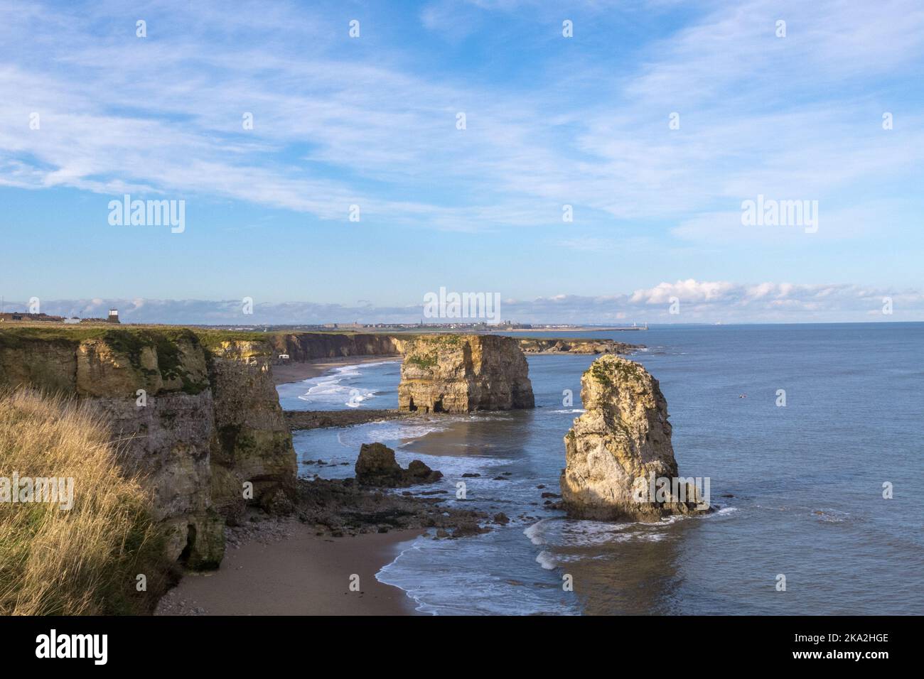 Marsden Beach, South Shields, South Tyneside Foto de stock