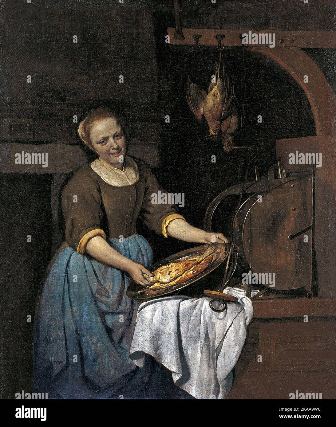 El cocinero, 1657, pintura de Gabriel Metsu Foto de stock