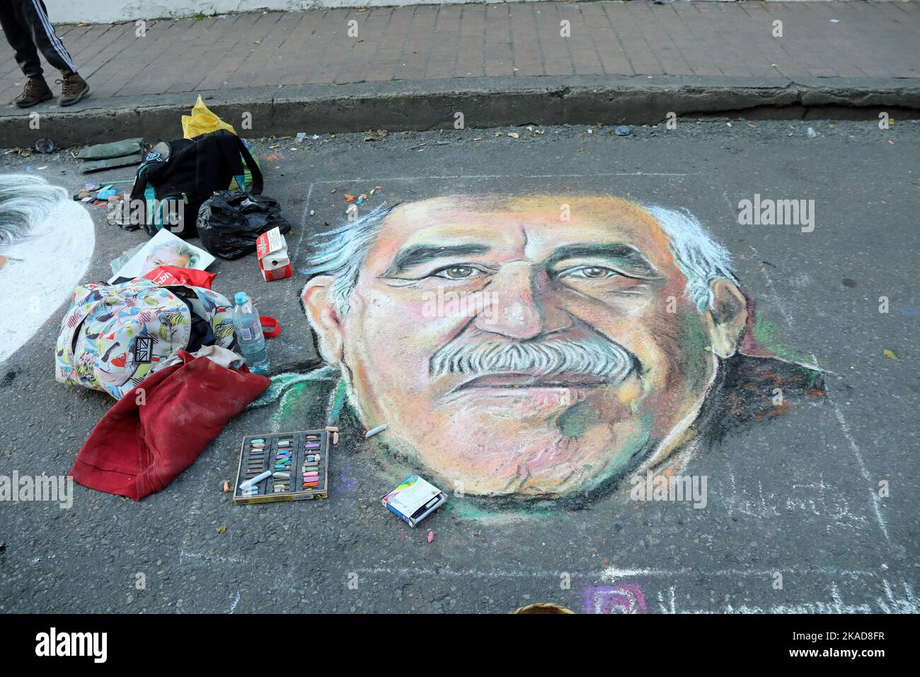 Arte callejero en el centro de Bogotá Foto de stock