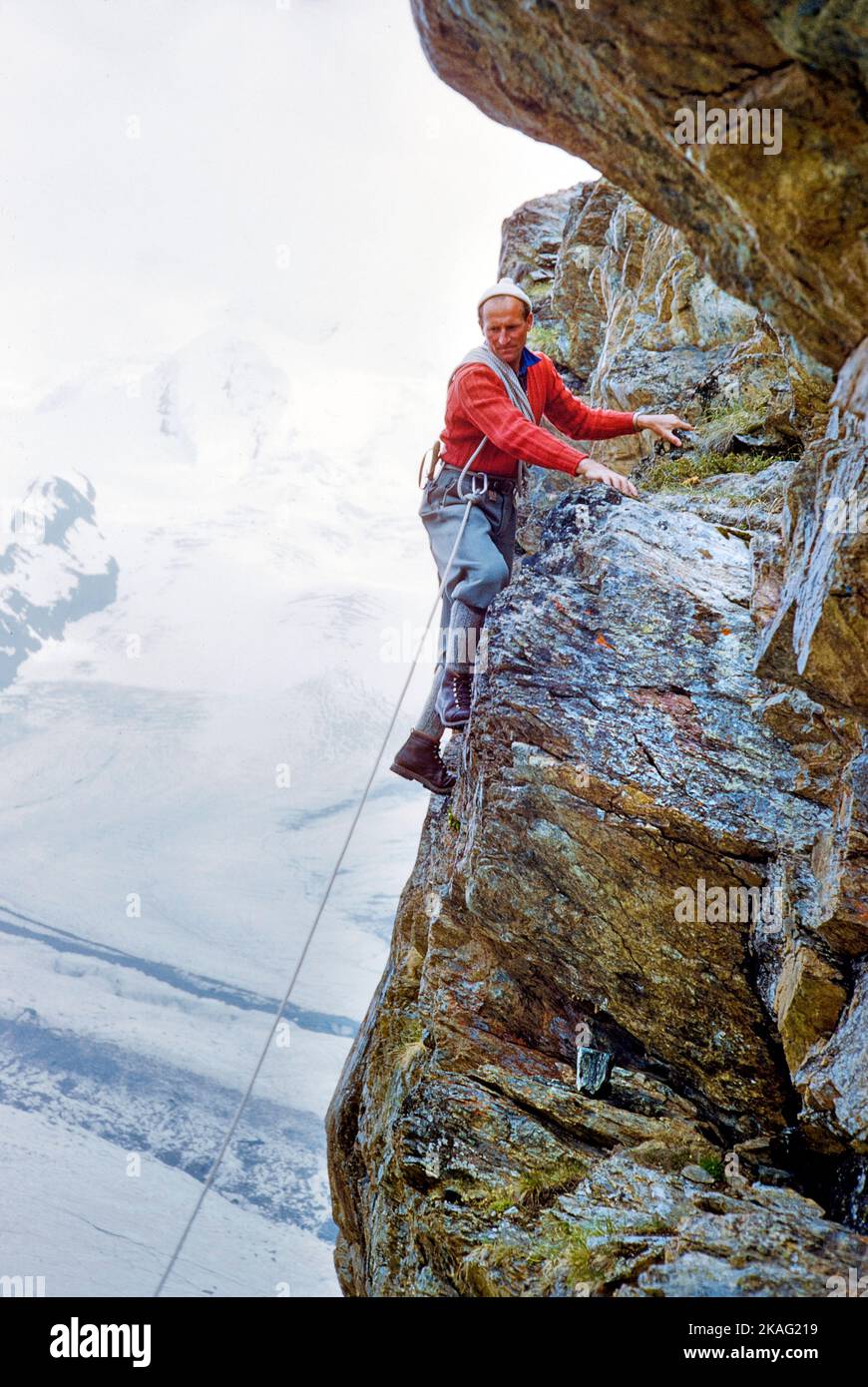 Montaña Climber, Zermatt, Valais, Suiza, Toni Frissell Collection, 1954 Foto de stock