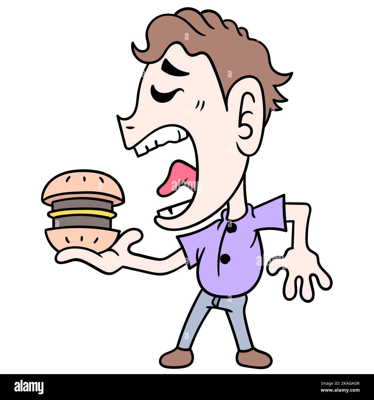 Un doodle editable de un personaje de dibujos animados con una gran