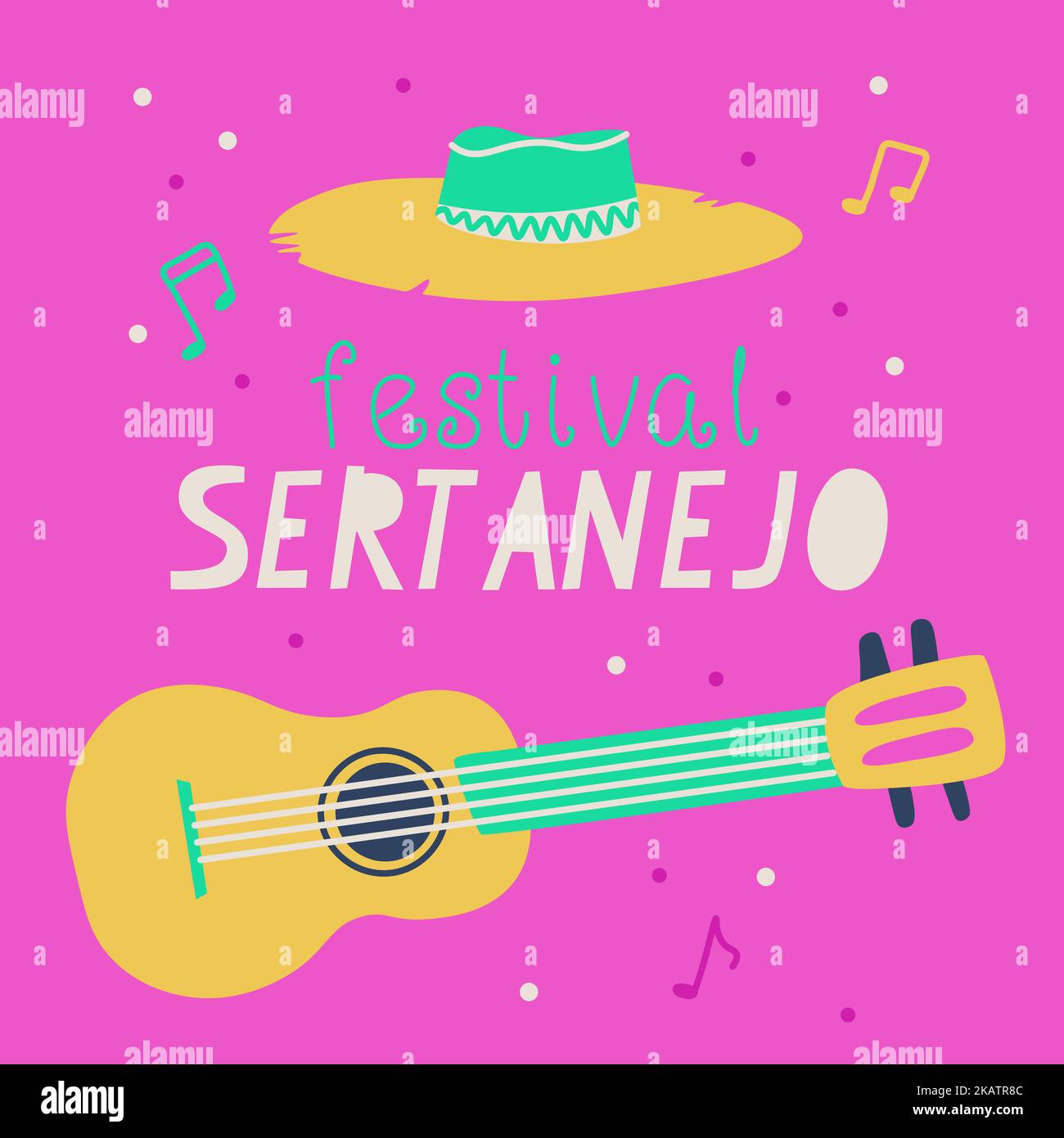 Banner del festival de música SERTANEJO. Ilustración vectorial. Ilustración del Vector