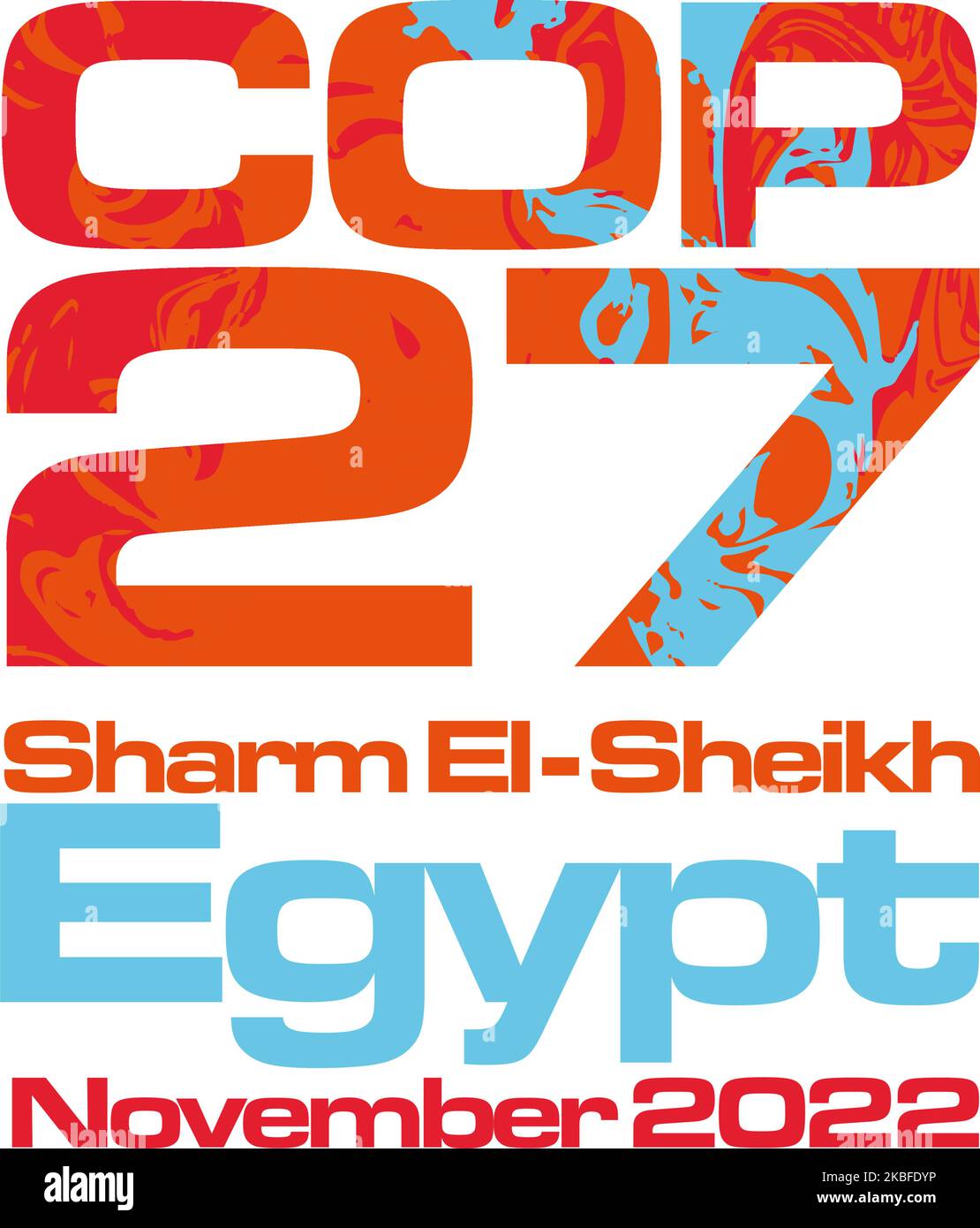 COP 27 Sharm El-Sheikh, Egipto - 7-18 de noviembre de 2022 Ilustración vectorial - Detener el calentamiento global Ilustración del Vector