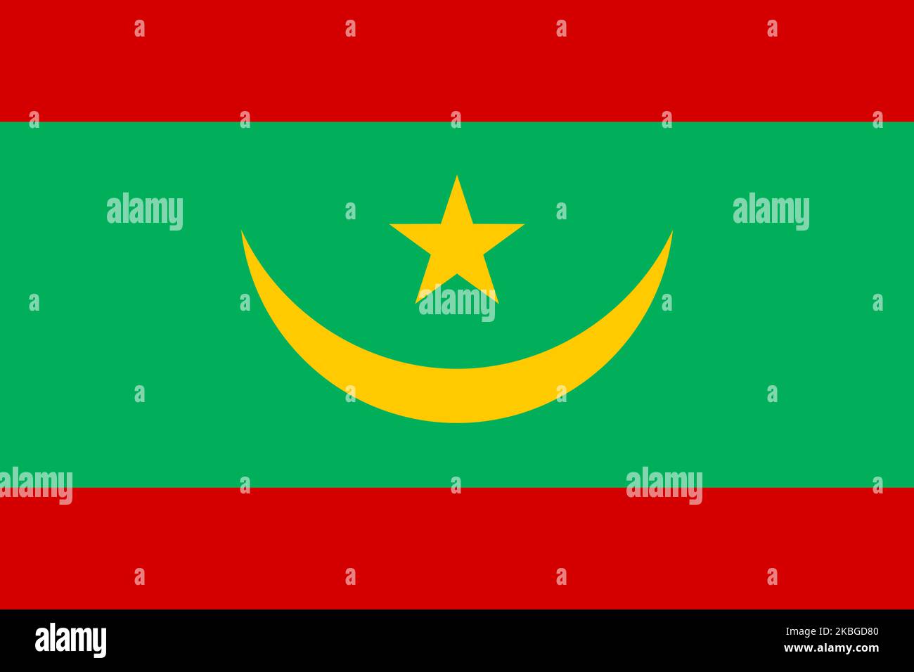 Pabellón de Mauritania. Bandera nacional mauritana y símbolo patriótico