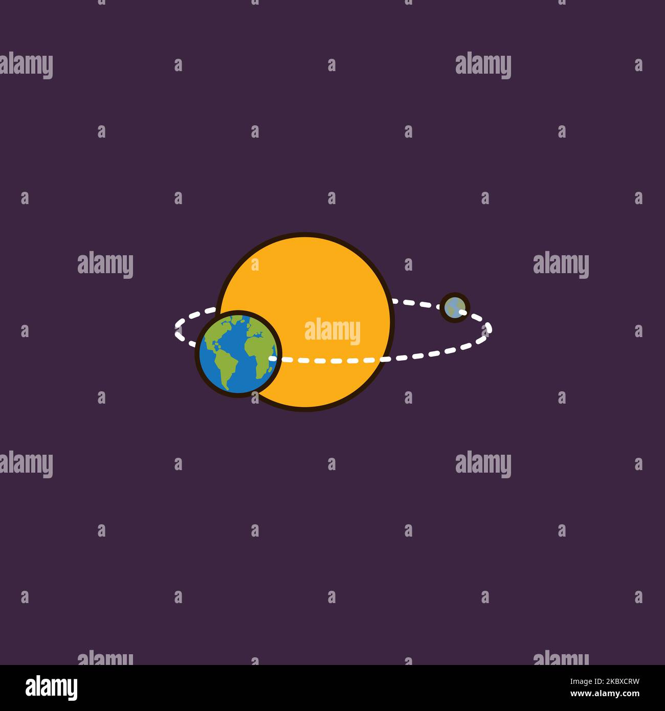 Posiciones de la tierra con relación al sol en el perihelio y ilustración del vector del afelio para el día del perihelio el 4 de enero Ilustración del Vector