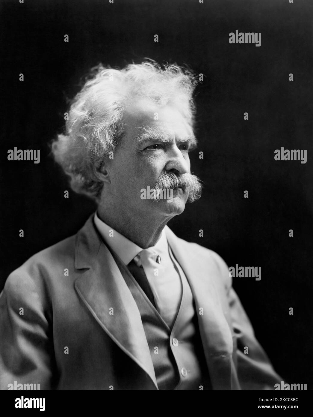 20 de mayo de 1907 - Retrato de Mark Twain. Foto de stock
