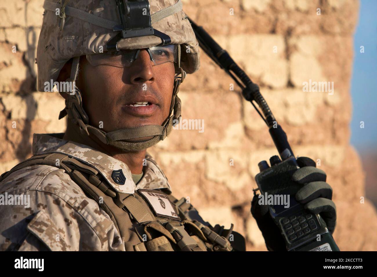Un soldado de infantería del Cuerpo de Marines de EE.UU. Foto de stock