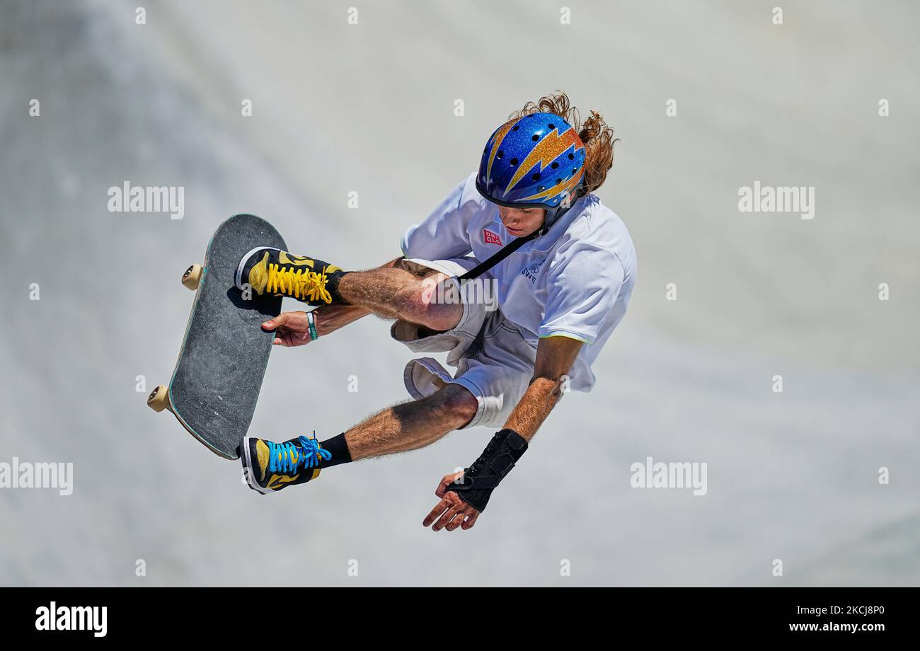 Oskar Rozenberg durante el monopatín masculino en los Juegos Olímpicos en  el Parque Urbano Ariake, Tokio, Japón, el 5 de agosto de 2021. (Foto de  Ulrik Pedersen/NurPhoto Fotografía de stock - Alamy