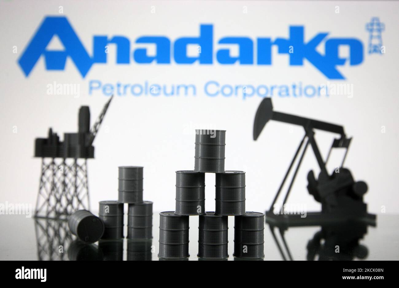 El logotipo de Anadarko Petroleum Corporation y los modelos de una