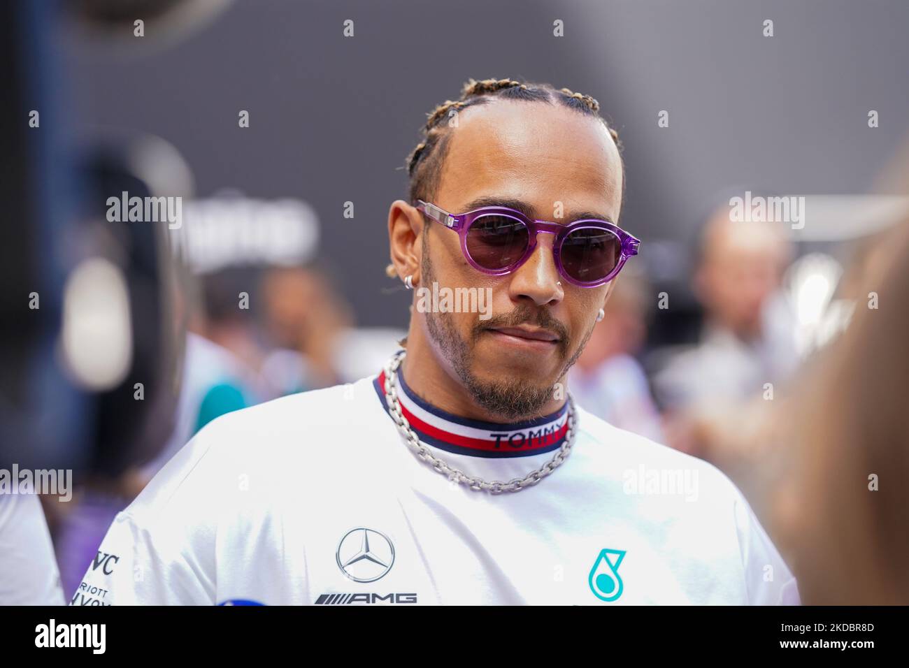 Lewis Hamilton del Reino Unido conduciendo el Mercedes-AMG Petronas F1 Team F1 W13 Mercedes-AMG F1 M13 durante el Gran Premio de Fórmula 1 De Mónaco del 27 al 44 28 de mayo de 2022 en Montecarlo, Mónaco. (Foto de Alessio Morgese/NurPhoto) Foto de stock