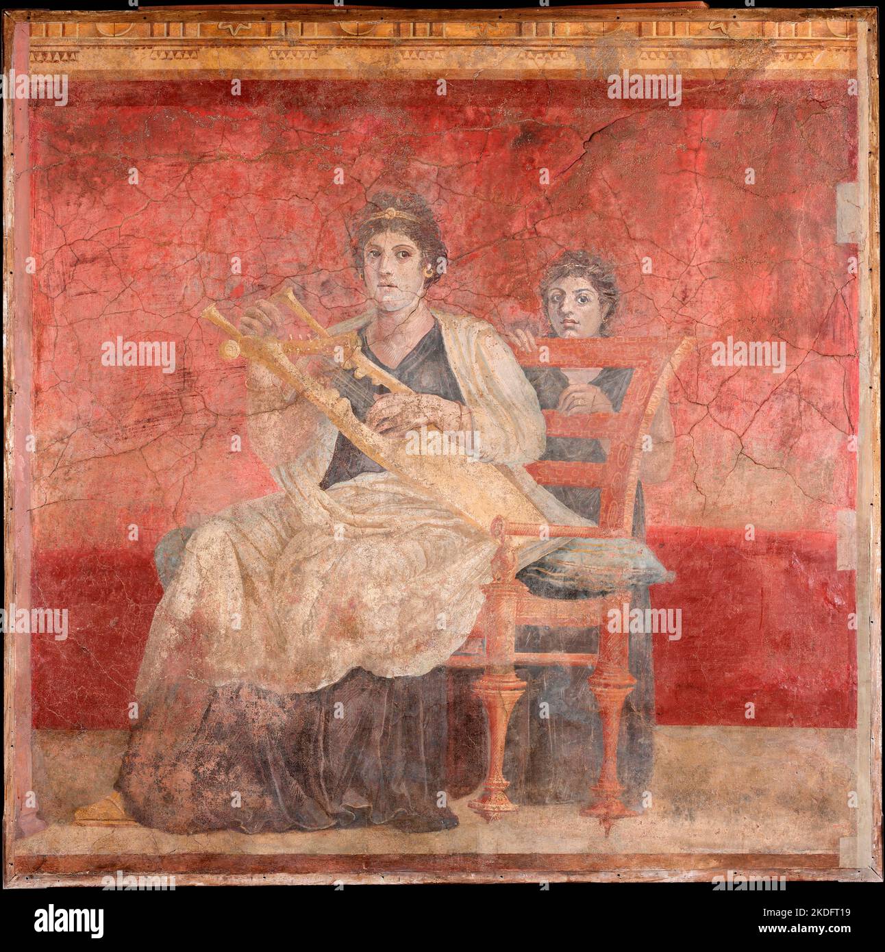 Italia Campania Pintura mural de la Sala H de la Villa de P. Fannius Synistor en Boscoreale ca. 50–40 A.C. Foto de stock