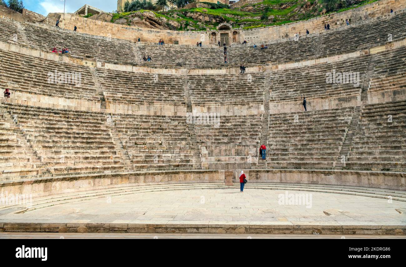 Teatro Romano Amman Jordania Foto de stock