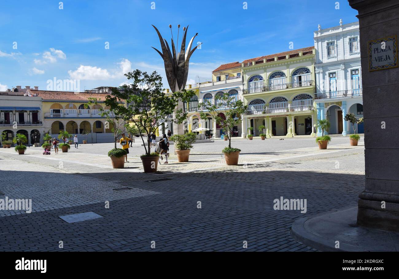 La Plaza Vieja, La Habana, Cuba Foto de stock