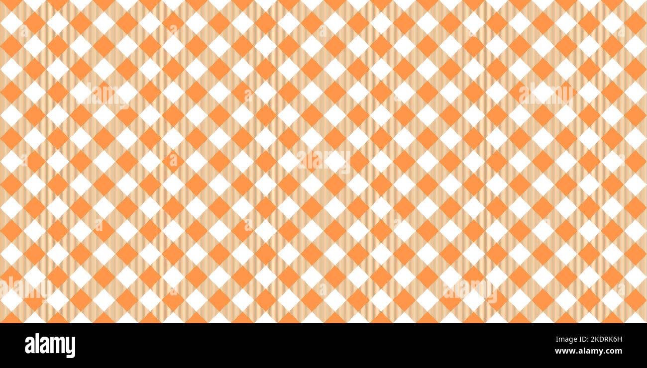 Patrón a cuadros blanco naranja sin costuras. Ilustración vectorial de patrón tradicional. Estampado moderno sin costuras. Ilustración del Vector
