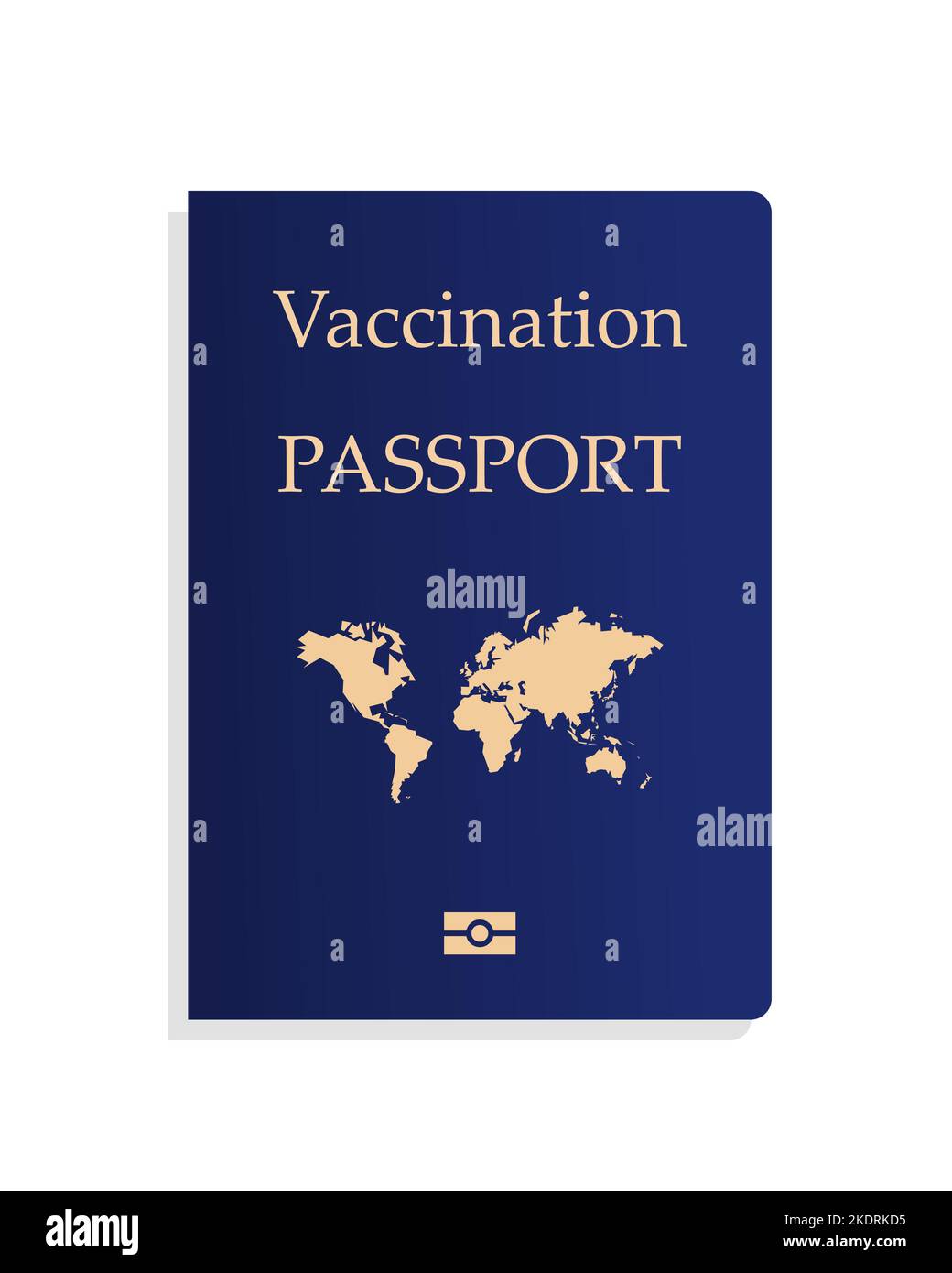 Pasaporte de vacunación vector aislado. Pasaporte conceptual de vacunas. Portada azul de International ID. Ilustración del Vector