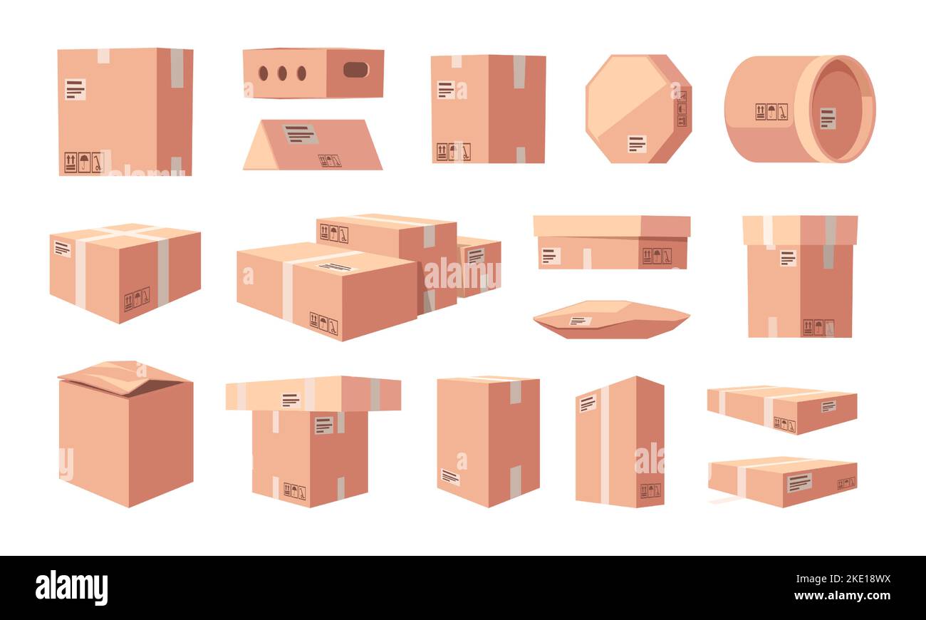 Cajas de cartón cerradas. Paquete de cartón carga paquetería, entrega