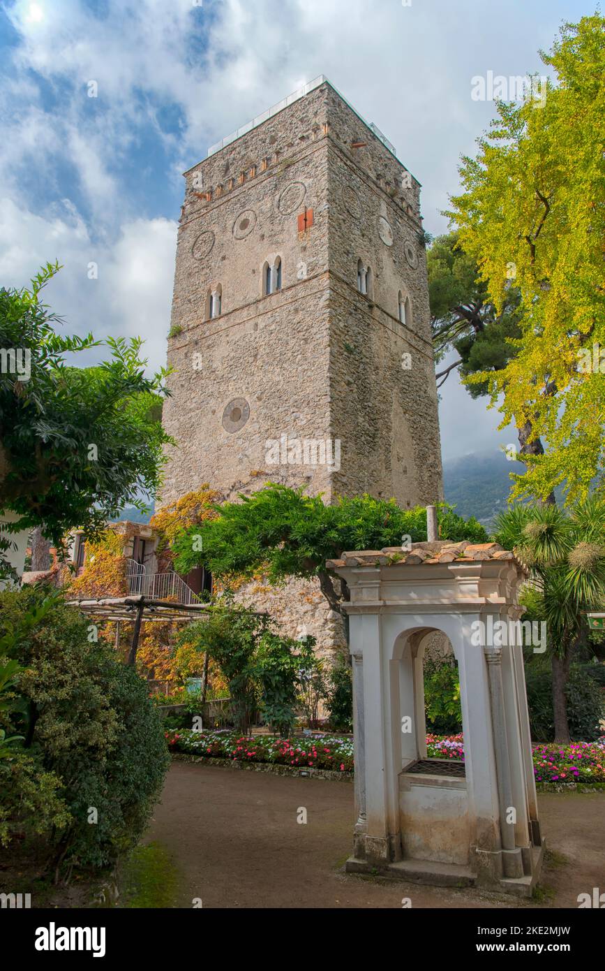 Villa Rufolo en Ravello, Italia Foto de stock