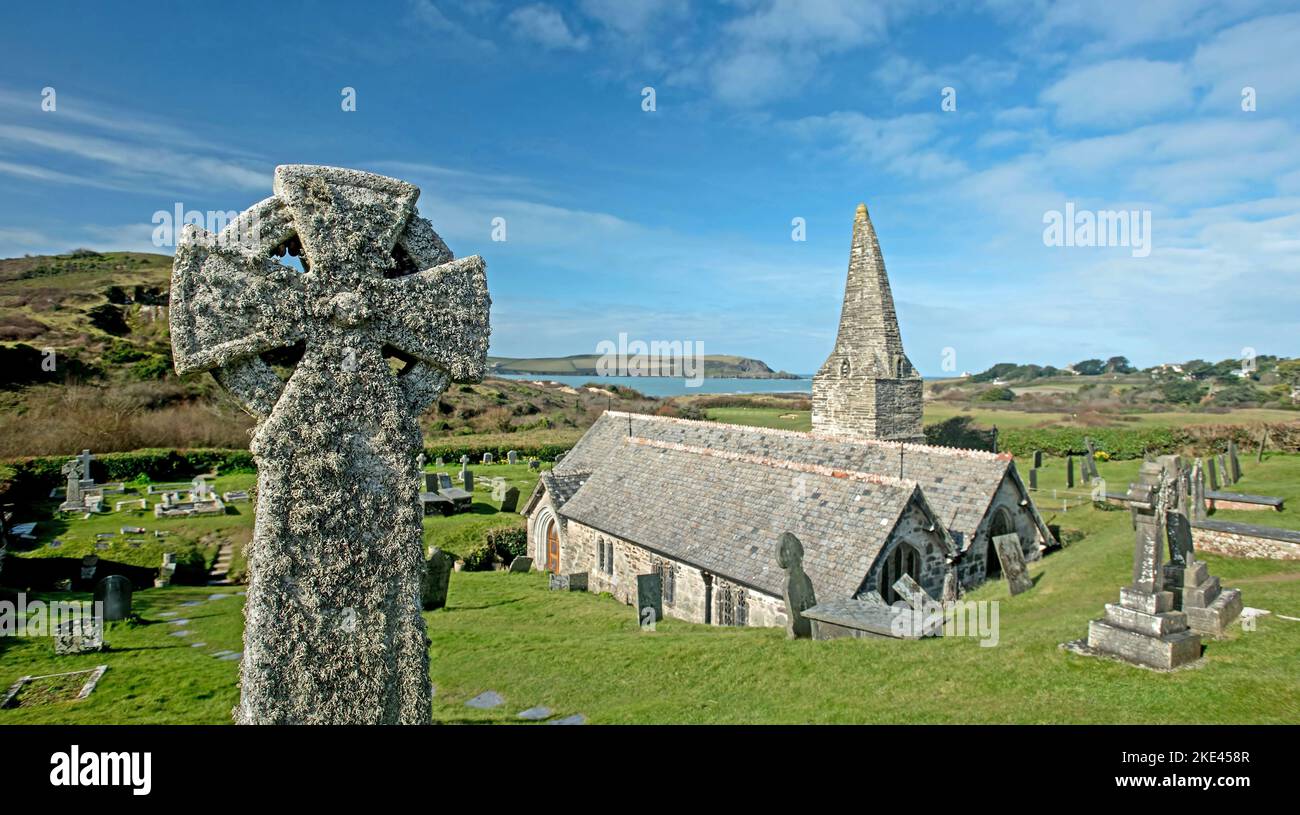 Iglesia de San Enodoc Trebetherick Cornwall. Foto de stock