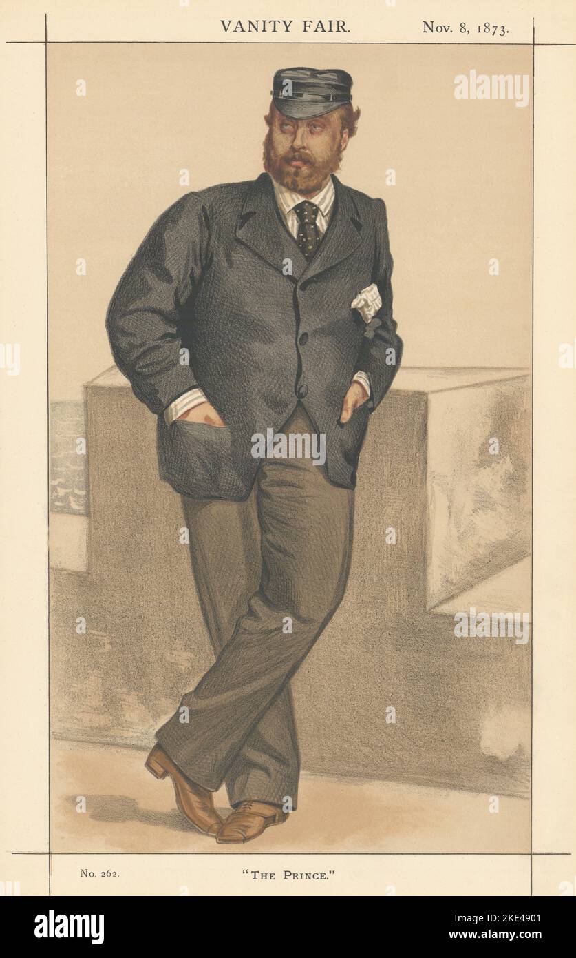 VANIDAD JUSTA ESPÍA CARICATURA el Príncipe de Gales. Más tarde Rey Eduardo VII. Coidé 1873 Foto de stock