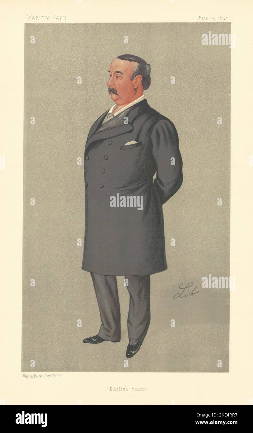 VANITY FAIR SPY CARTOON Edward Lloyd 'tenor inglés' Música de teatro. Por Lib 1892 Foto de stock