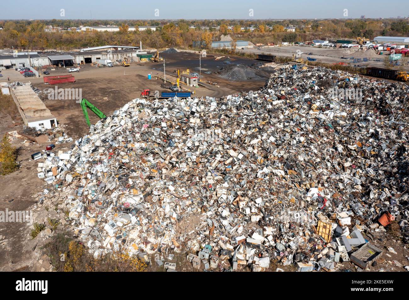 Detroit, Michigan Un astillero de chatarra de metal operado por