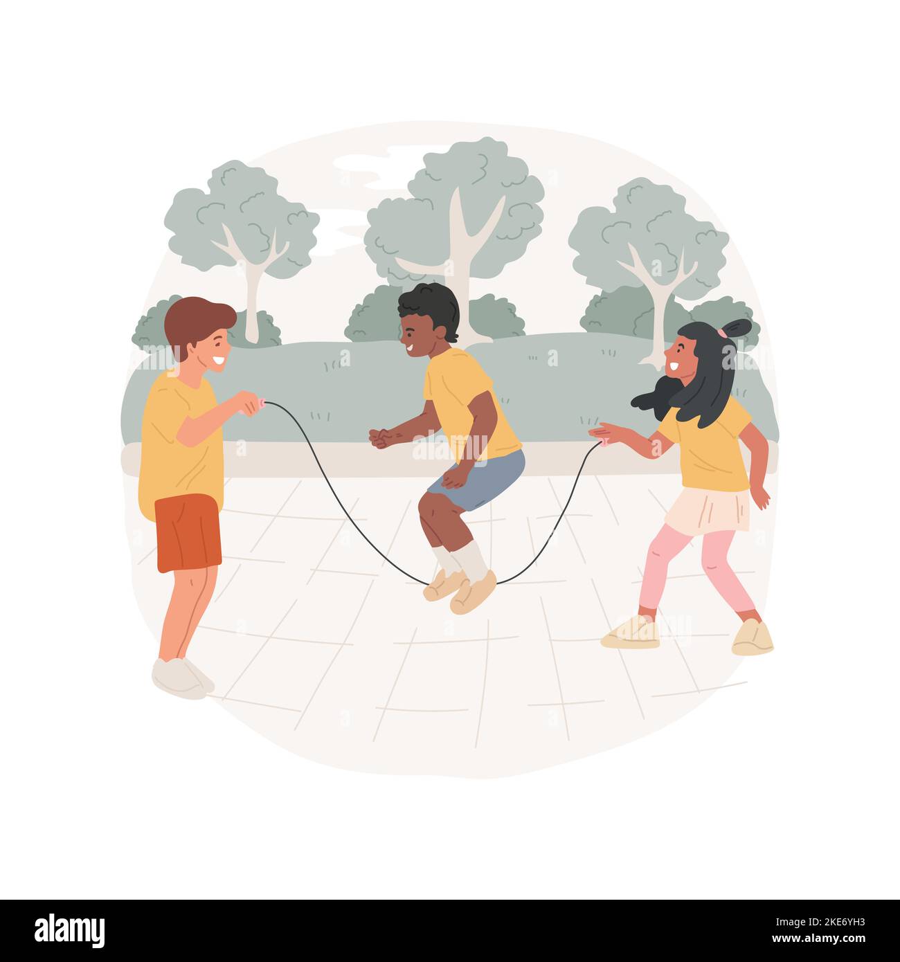 Un niño saltar la cuerda en la escuela ilustración Imagen Vector de stock -  Alamy