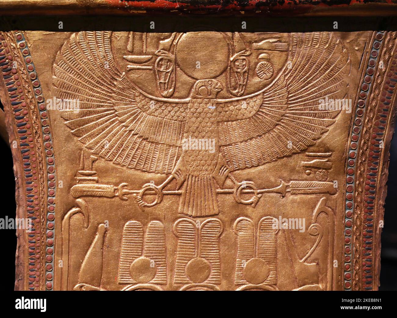 Detalle del kart ceremonial de Tutankhamon encontrado en su tumba Foto de stock