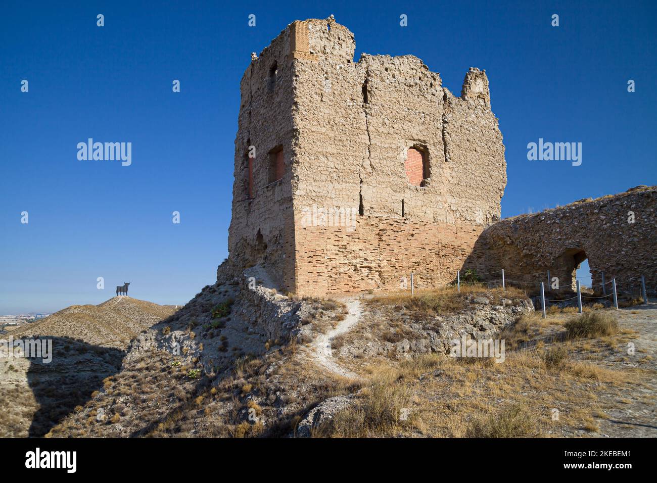 Castillo de los Corneles en Alfajarin, Aragón, España. Foto de stock