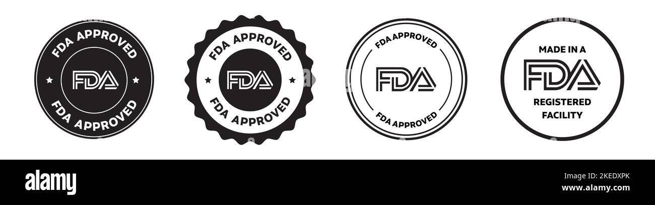 FDA aprobó ilustración de icono de vector redondeado Foto de stock