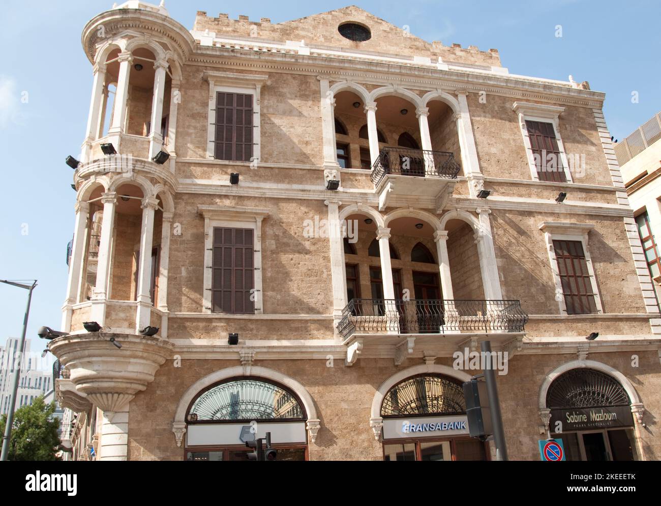 Edificio tradicional libanés, Beirut, Líbano, Oriente Medio Foto de stock