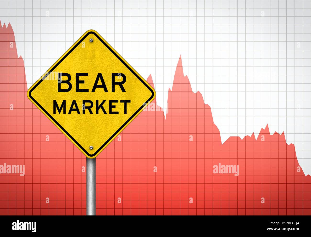 Mercado bajista - Decline en el mercado de valores Foto de stock