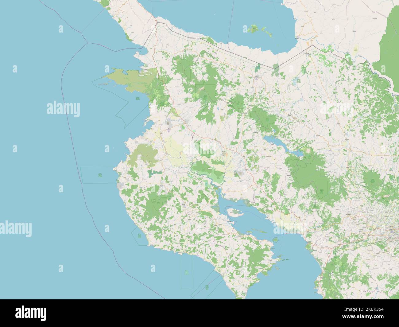 Guanacaste, provincia de Costa Rica. Abra Street Map Fotografía de