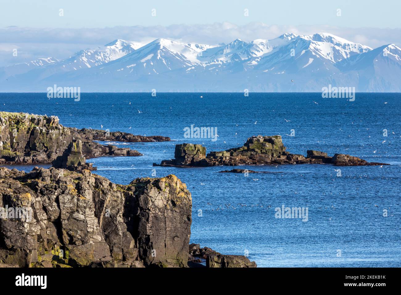 Islandia continental desde Grimsey; Foto de stock