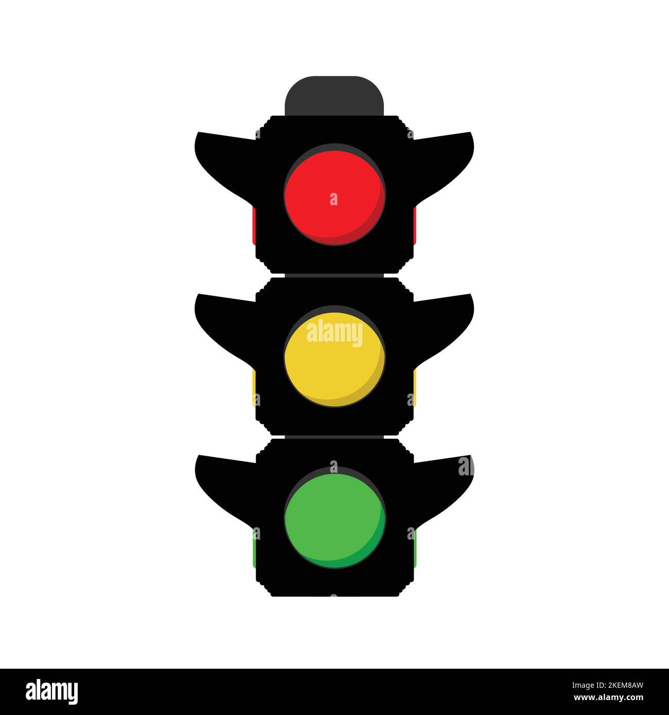 Un semáforo con vector rojo, amarillo y verde Ilustración del Vector