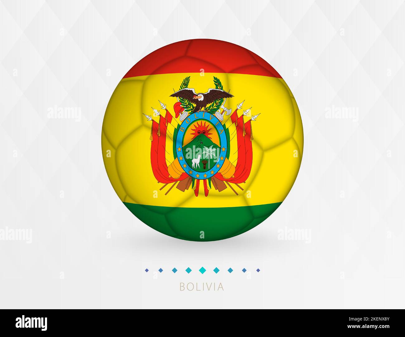 Balón de fútbol con bandera de Bolivia, balón de fútbol con bandera de