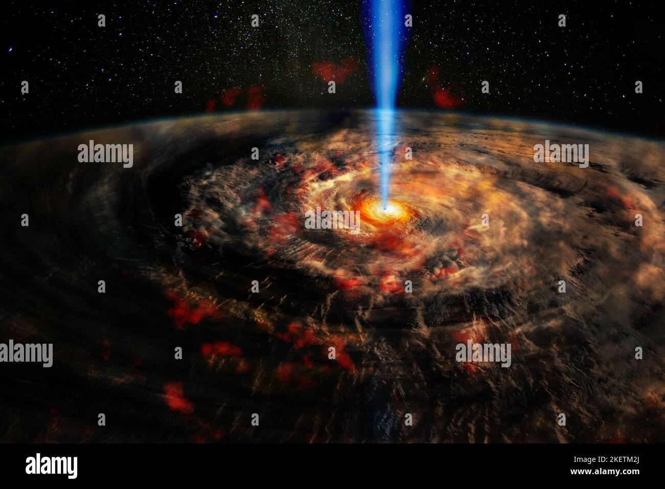 Huracán destructivo de un planeta catastrófico en explosión. Elementos de esta imagen proporcionados por la NASA. Foto de stock