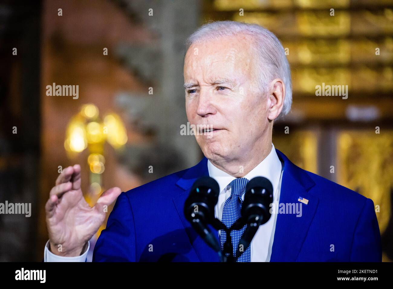 Nusa Dua, Indonesia. 14th de Nov de 2022. Joe Biden, Presidente de los  Estados Unidos, habla en una conferencia de prensa en vísperas de la cumbre  del G20. La reunión del grupo