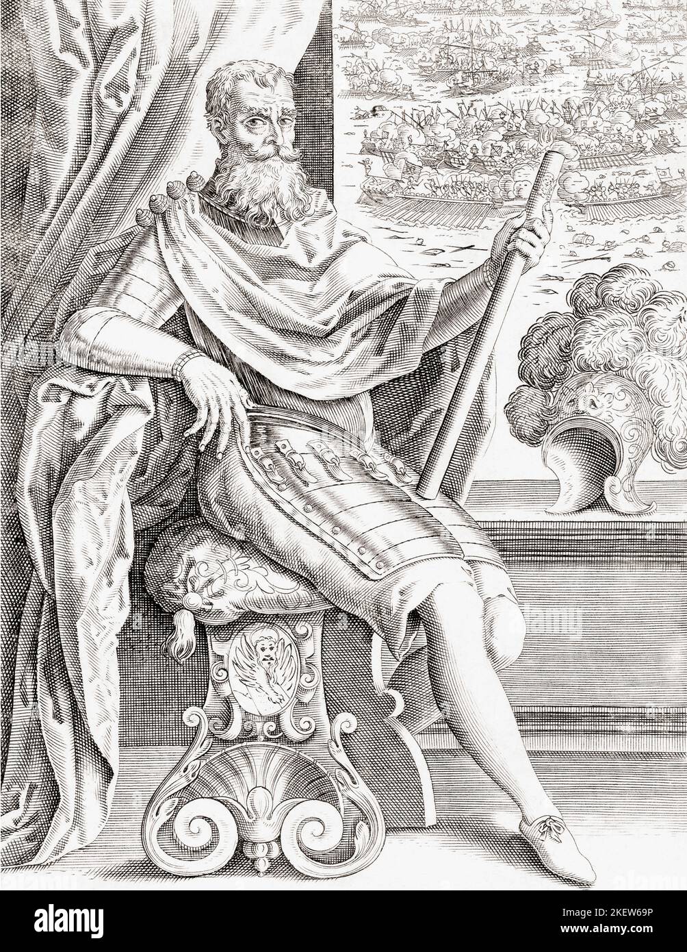 Sebastiano Venier, c. 1496 - 1578. (También conocido como Sebastiano Veniero). Fue comandante de la flota veneciana durante la Batalla de Lepanto en 1571 y seis años más tarde, a la edad de 81 años, fue elegido Doge de Venecia. Después de una obra anónima del siglo 17th. Foto de stock