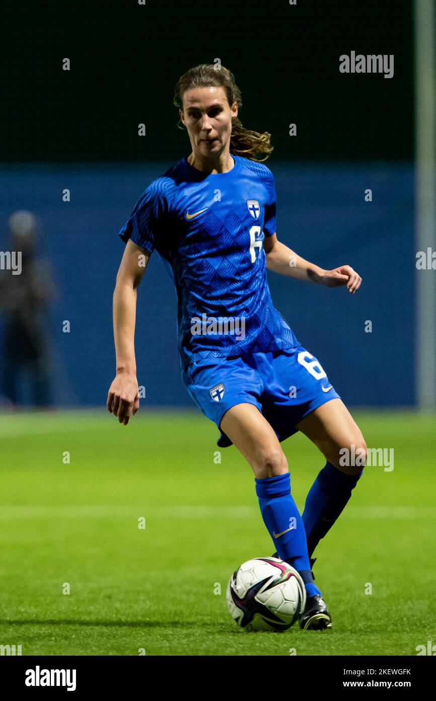 PELTONEN TIIA, España, Región de Murcia, San Pedro del Pinatar, 11-12-2022, WNT de Gales vs WNT Finlant, Partido Amistoso, Mujeres, Fútbol Wek, Pinatar are Foto de stock