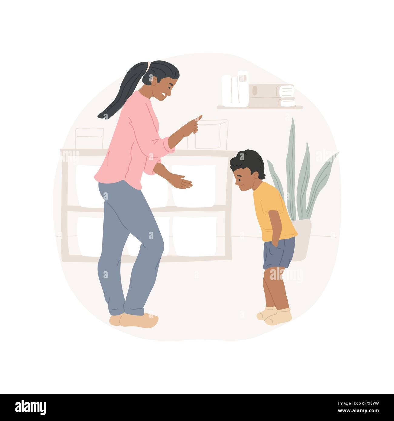 Scoldings ilustración vectorial aislada de dibujos animados. Padre