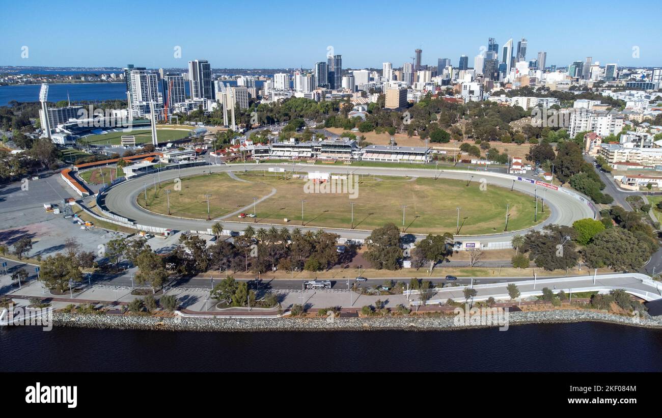 Gloucester Park, circuito de carreras de caballos, Perth, Australia Foto de stock