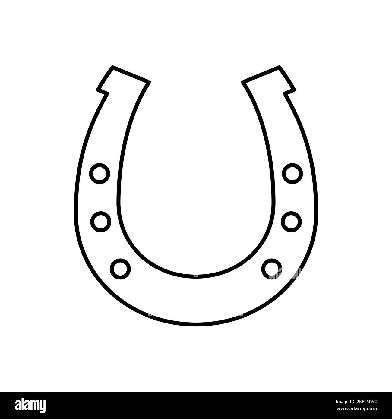 Icono lineal herradura. Forma de herradura. Símbolo de suerte